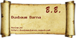 Buxbaum Barna névjegykártya